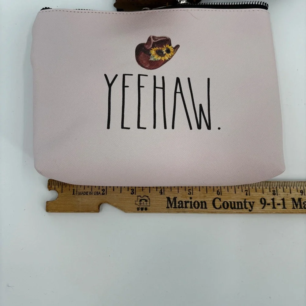 Rae Dunn Cosmetic Bags Set 2pc Womens OS Blush Pink Howdy Yeehaw Western Cowgirl